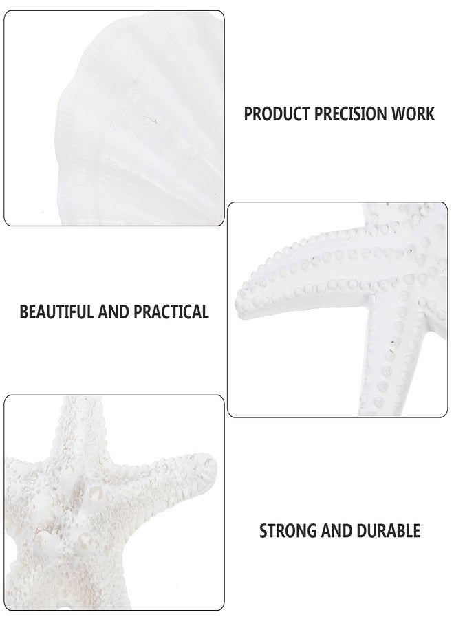 TOPPERFUN 8Pcs Simulated Sea Star and Shells, 9.06in Resin White Scallop Sea Star Decoration for Fish Tank Home Decoration Aquarium Ornaments - Image 5
